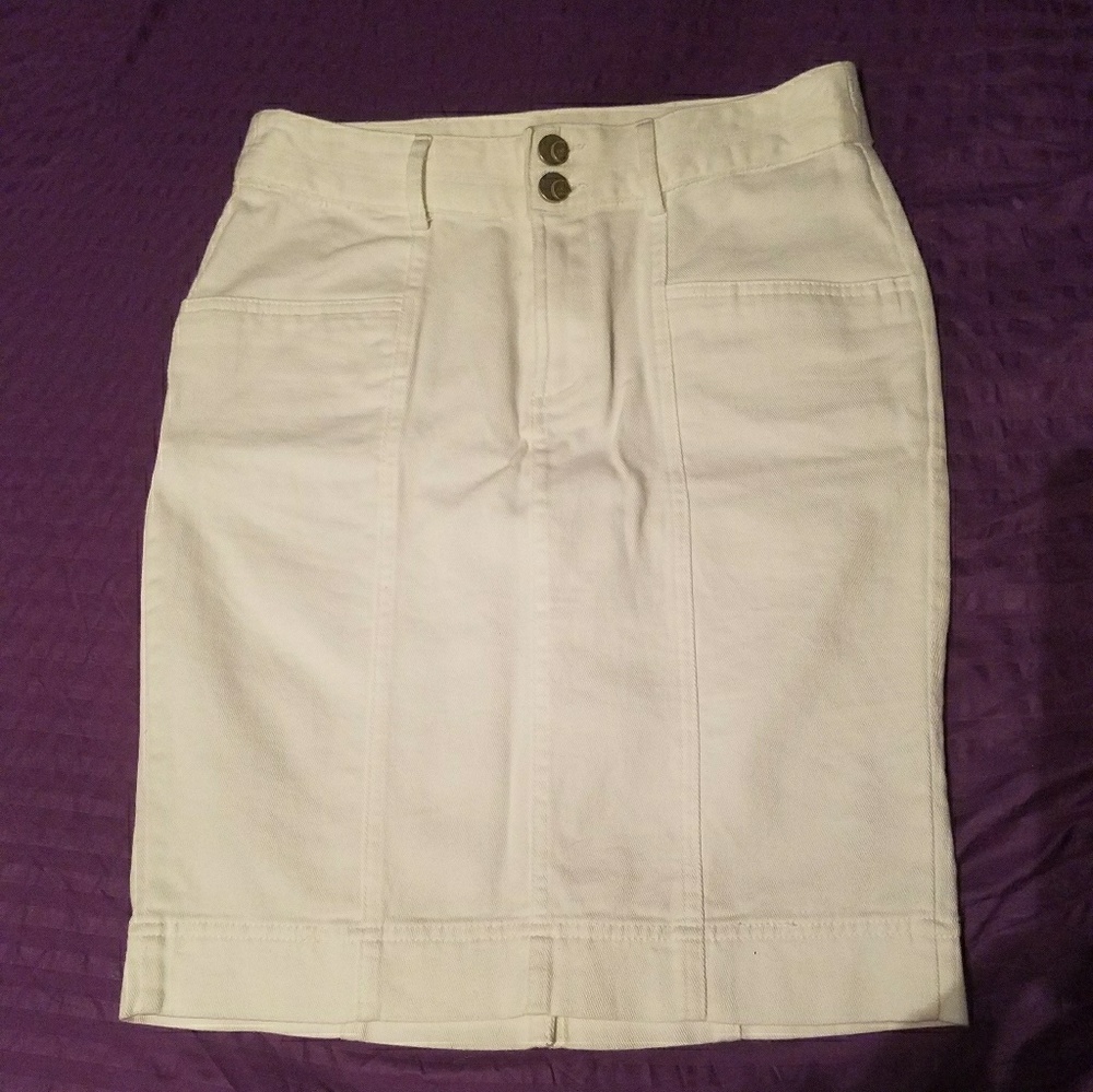 White Jean Skirt